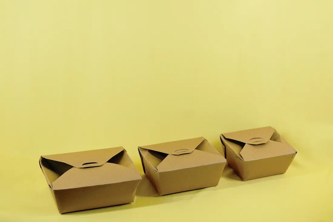 Takeaway boxes packed and ready to go