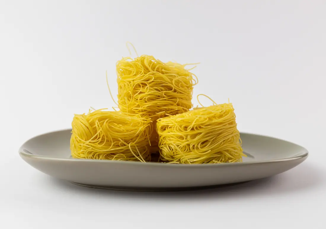 Dried noodles in a loose bundle