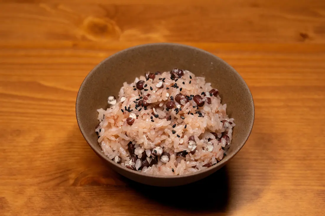 A bowl of cooked mixed rice