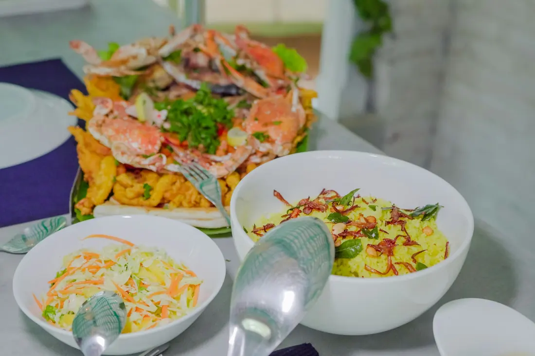 Crab salad mixed and ready to be rolled into sushi