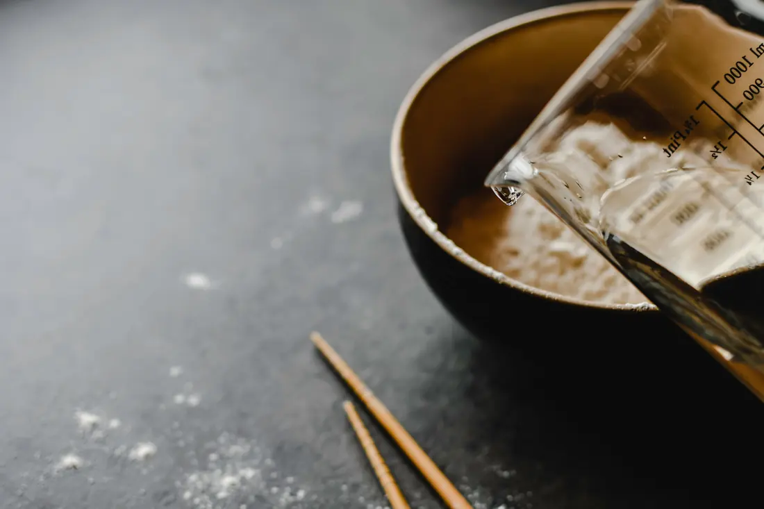 Water being poured into a bowl