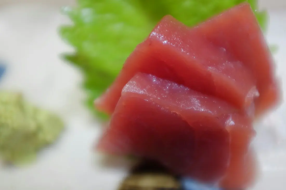 Slices of raw tuna