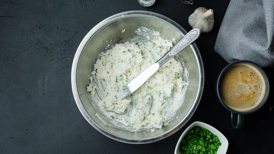 Soft white cheese in a bowl