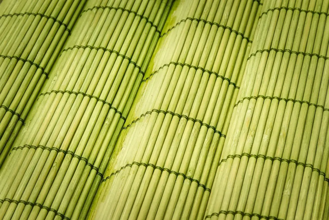 A bamboo rolling mat used for making sushi