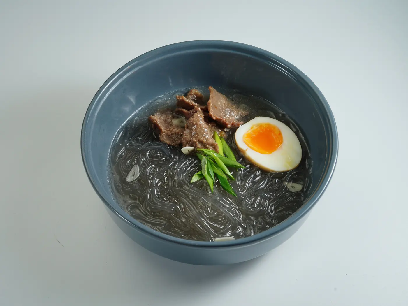 Translucent noodles in a bowl